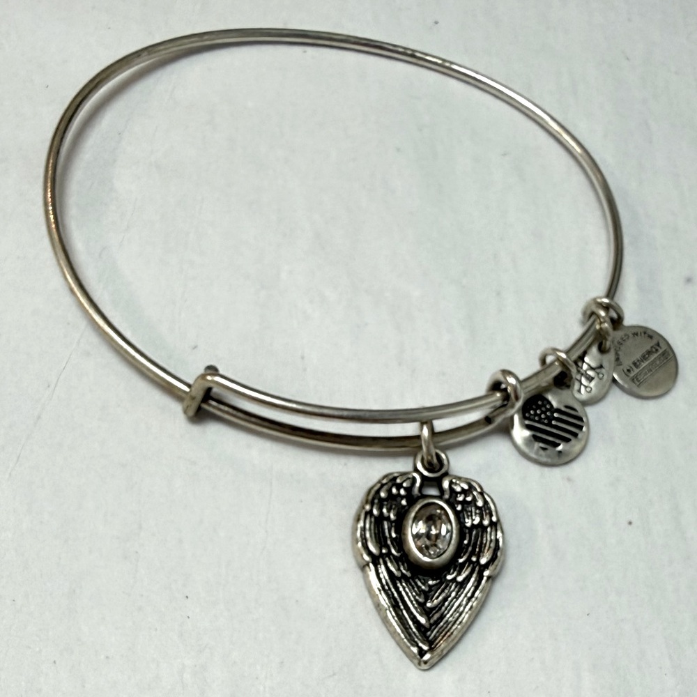 Alex and Ani Silver Angel Wing Charm Bangle Bracelet